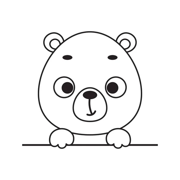 Χρωματισμός Σελίδα Χαριτωμένο Μικρό Κεφάλι Αρκούδας Βιβλίο Ζωγραφικής Για Παιδιά — Διανυσματικό Αρχείο