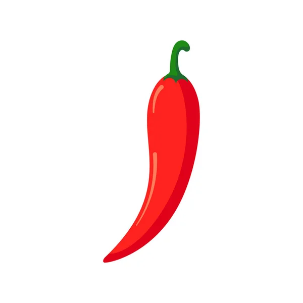 Vicces Rajzfilm Chili Cuki Zöldség Vektor Élelmiszer Illusztráció Elszigetelt Fehér — Stock Vector