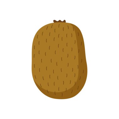 Komik çizgi film kivisi. Tatlı meyve. Beyaz arkaplanda izole edilmiş vektör gıda illüstrasyonu.