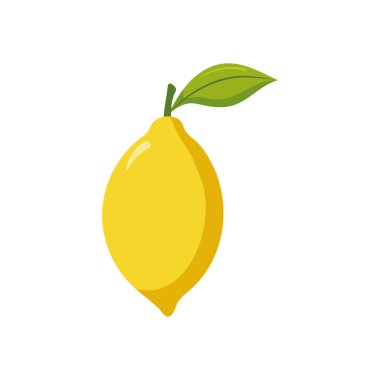 Komik çizgi film limonu. Tatlı meyve. Beyaz arkaplanda izole edilmiş vektör gıda illüstrasyonu.