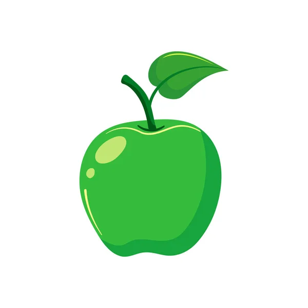 おかしい漫画リンゴ かわいいフルーツ 白い背景に隔離されたベクトル食品イラスト — ストックベクタ
