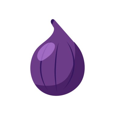 Komik çizgi film inciri. Tatlı meyve. Beyaz arkaplanda izole edilmiş vektör gıda illüstrasyonu.