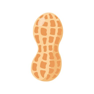 Komik karikatür fıstığı. Şirin ceviz. Beyaz arkaplanda izole edilmiş vektör gıda illüstrasyonu.