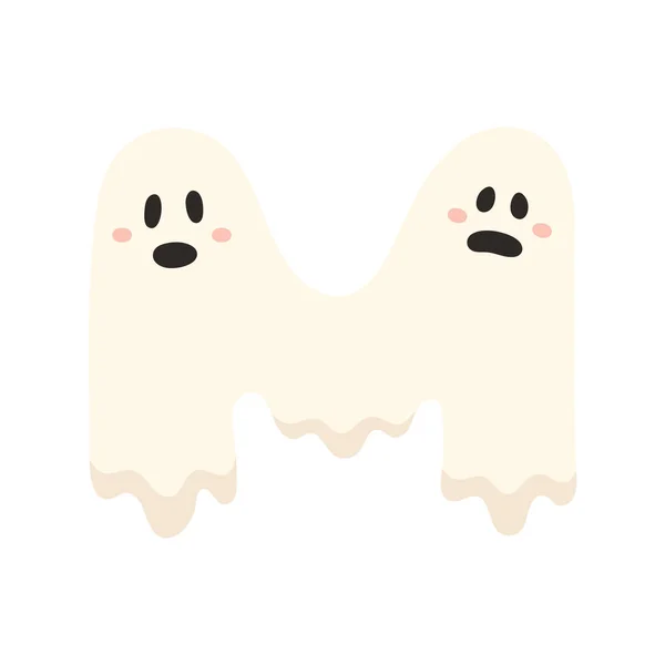 Bonito Alfabeto Halloween Letra Personagem Fantasma Crianças Engraçadas Letras Decorativas —  Vetores de Stock