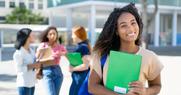 Laughing African American Female Student Group Young Adults — Stock Photo, Image