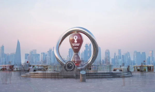 Doha Qatar Octubre 2022 Larga Exposición Personas Que Visitan Qatar — Foto de Stock
