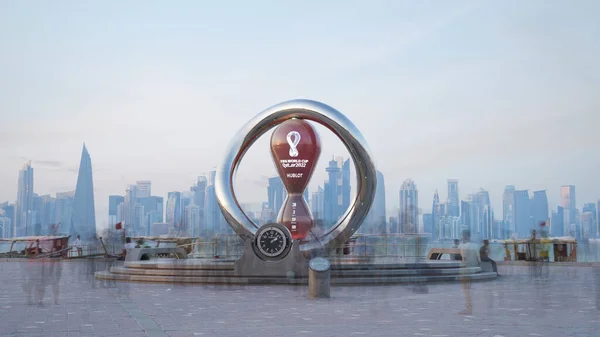 Doha Qatar Octubre 2022 Larga Exposición Personas Que Visitan Qatar — Foto de Stock