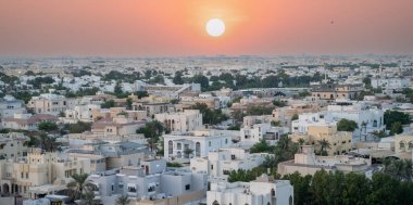 Doha şehri kuş bakışı, birçok geleneksel Arap evinin bulunduğu bir yerleşim alanı...