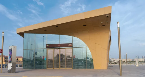Doha Qatar Marzo 2022 Exterior Una Las Estaciones Metro Ciudad — Foto de Stock