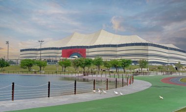 Doha, Katar - 10 Ekim 22: Al-Bayt Stadyumu Fifa 2022 alanlarından biri.