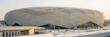 Doha, Katar - 10 Ekim 2022: Education City Stadyumu, Katar 'ın El Rayyan kentinde bulunan ve Katar' da düzenlenecek 2022 FIFA Dünya Kupası 'nın yapılacağı yer olarak inşa edilen futbol stadyumu..