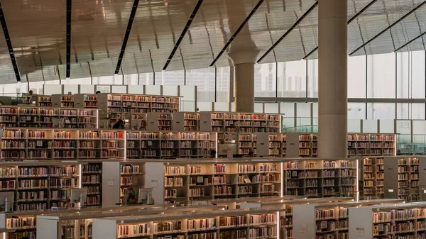 Ντόχα Κατάρ Ιανουαρίου 2024 Διάσημη Βιβλιοθήκη Του Κατάρ Εικόνα Αρχείου