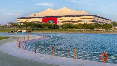 DOHA, Katar - SEPT 26, 2023: Al Bayt Stadyumu, diğer adıyla Al Khor Stadyumu