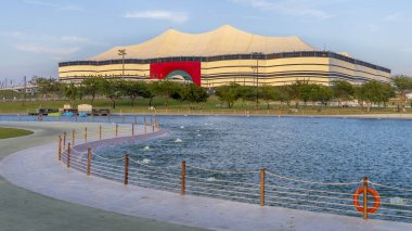 DOHA, Katar - SEPT 26, 2023: Al Bayt Stadyumu, diğer adıyla Al Khor Stadyumu