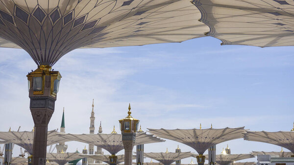 Аль-Мадина аль-Мунаввара, Саудовская Аравия - 03 марта 2024 года, Пророк Мухаммад аль-Масджид ан-Набави, Аль-Мадина аль-Мунаввара, Саудовская Аравия