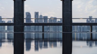 Doha, Katar - 6 Mayıs 2024: Doha, Katar 'ın Panoramik ufuk çizgisi