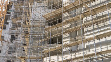 Modern apartman inşaatı