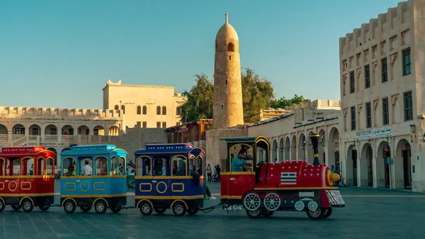 Stock image Doha, Qatar - June 06, 2024: Souq Waqif is a souq in Doha, in the state of Qatar. The souq is known for selling traditional garments, spices, handicrafts, and souvenirs