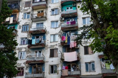 Tiflis, Gürcistan-Haziran 06.2024: Gürcistan 'daki yerleşim birimleri: Tiflis