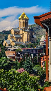 Tblisi, Gürcistan-Haziran 06.2024: Kutsal Tiflis Trinity Katedrali, Gürcistan