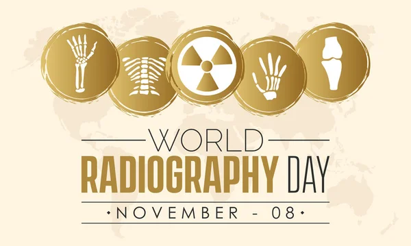 stock vector Vector illustration design concept of World Radiography Day observed on November 8