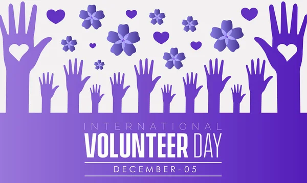 Vector Illustratie Ontwerp Concept Van International Volunteer Day Waargenomen December — Stockvector