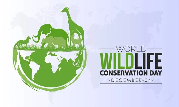 Vector Illustratie Ontwerp Concept Van World Wildlife Conservation Day Waargenomen — Stockvector