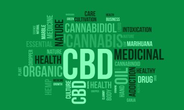 Cbd dünyası bulut arka planı. Sağlık Farkındalığı Vektörü illüstrasyon tasarımı kavramı.