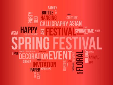 Bahar Festivali 'nin arka planı bulutlu. Kültürel farkındalık Vektör illüstrasyon tasarımı kavramı.