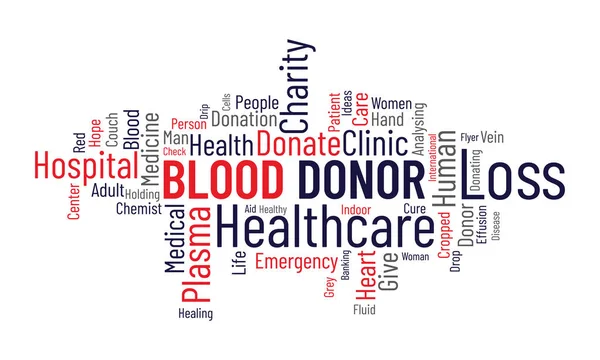 献血者世界的云彩背景 健康意识矢量图解设计概念 — 图库矢量图片