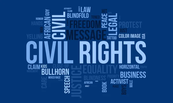 Civil Rights World Cloud Background Federal Awareness Vector Illustration Design — Stock Vector