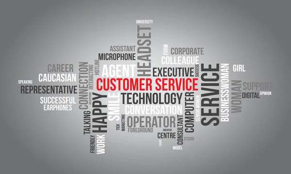 Customer Service World Cloud Background Careers Awareness Vector Illustration Design — Stock Vector