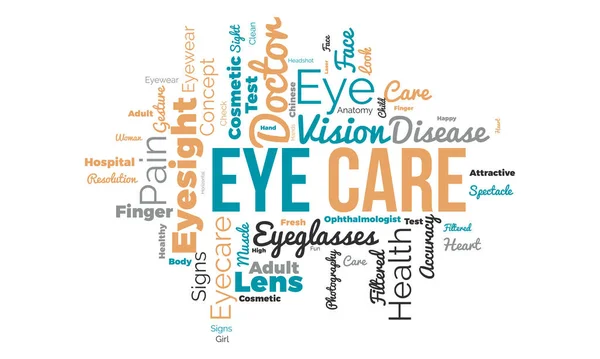 Eye Care Mundo Nuvem Fundo Consciência Saúde Conceito Design Ilustração — Vetor de Stock