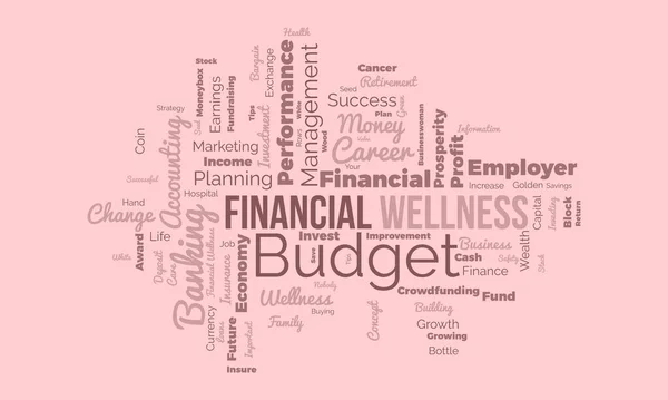 Financial Wellness World Cloud Background Lifestyle Awareness Vector Illustration Design — Stock Vector