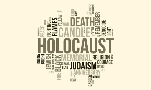 大屠杀的世界云彩背景 犹太意识矢量图解设计概念 — 图库矢量图片