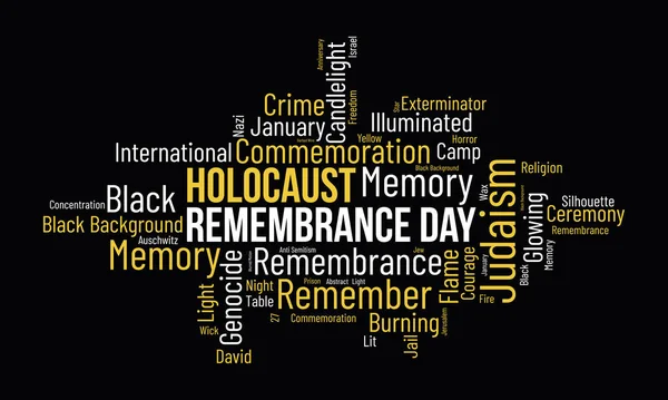 Holocausto Lembrança Dia Mundo Nuvem Fundo Consciência Federal Conceito Design — Vetor de Stock