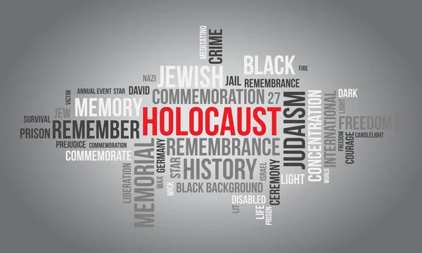 Día Memoria Del Holocausto Fondo Nube Mundial Conciencia Federal Concepto — Vector de stock