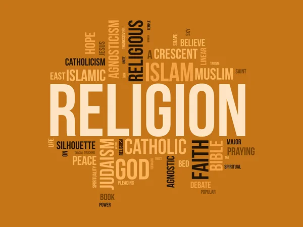 Religione Mondo Nube Sfondo Consapevolezza Religiosa Concetto Illustrazione Vettoriale — Vettoriale Stock