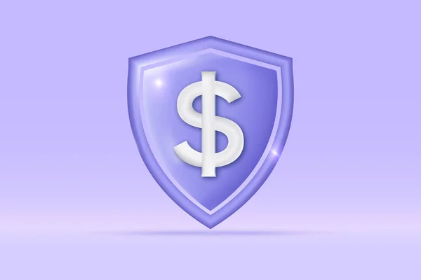 Geld Dollar Symbol Isoliert Auf Hellblauem Hintergrund Realistische Schild Geld — Stockvektor
