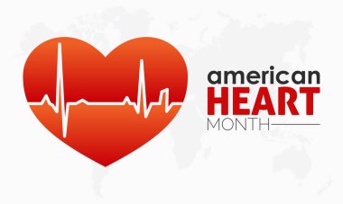 American Heart Month design template concept observed on February. Health Awareness Vector Illustration
