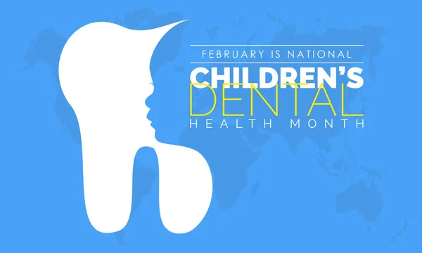 National Childrens Dental Health Month design template concept observed on February. Health Vector Illustration