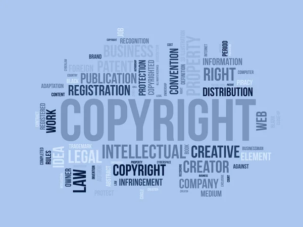 Слово Хмара Концепція Тла Авторського Права Інтелектуальна Власність Право Власності — стоковий вектор