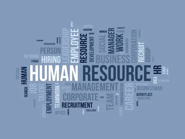 Word Cloud Achtergrond Concept Voor Human Resource Business Management Bedrijfsmedewerker — Stockvector