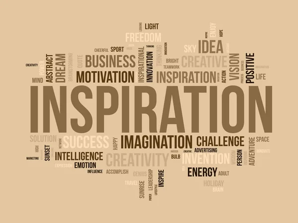 Conceito Fundo Nuvem Palavras Para Inspiração Inovação Criativa Ideia Imaginação — Vetor de Stock