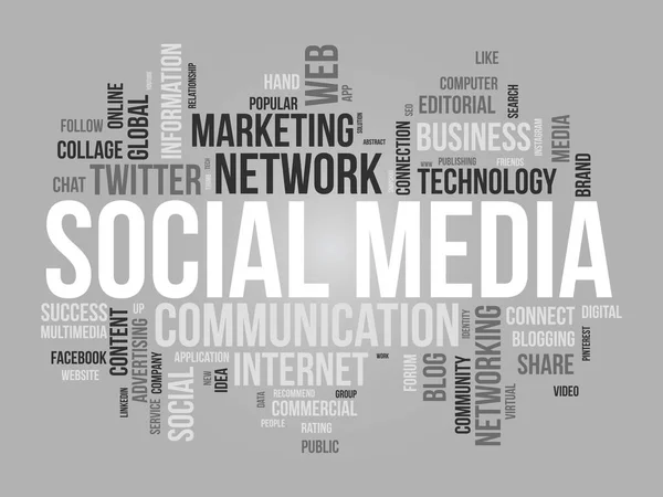 Word Cloud Background Concept Social Media Global Online Communication Progress — Stock Vector