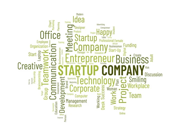 Concepto Fondo Nube Word Para Startup Company Idea Emprendimiento Oportunidad — Archivo Imágenes Vectoriales