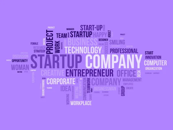 Concepto Fondo Nube Word Para Startup Company Idea Emprendimiento Oportunidad — Vector de stock