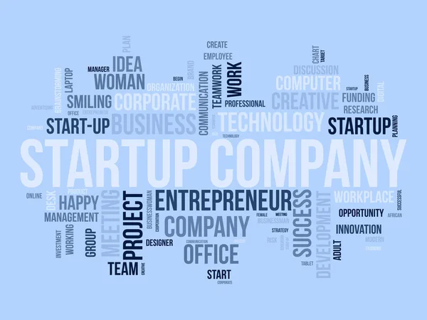 Word Cloud Bakgrund Koncept För Startup Company Entreprenörskap Idé Projekt — Stock vektor