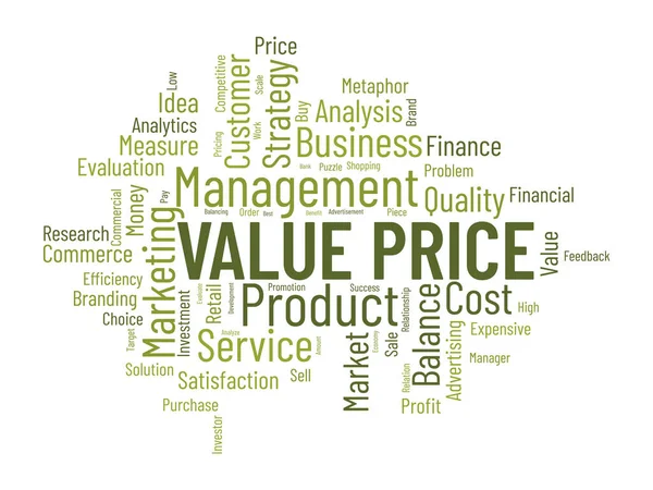 Концепция Облачного Фона Word Value Price Метафора Финансового Анализа Мерой — стоковый вектор