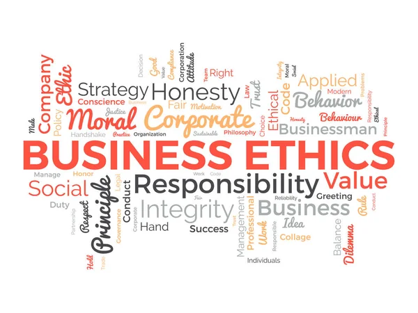 Έννοια Συννεφιού Word Για Επιχειρηματική Ηθική Εταιρική Ακεραιότητα Εταιρική Αρχή — Διανυσματικό Αρχείο